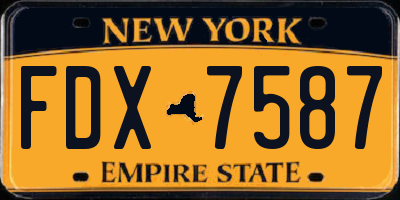 NY license plate FDX7587