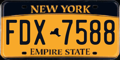 NY license plate FDX7588
