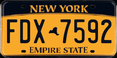 NY license plate FDX7592