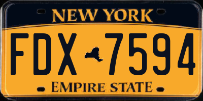 NY license plate FDX7594