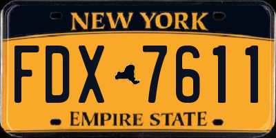 NY license plate FDX7611