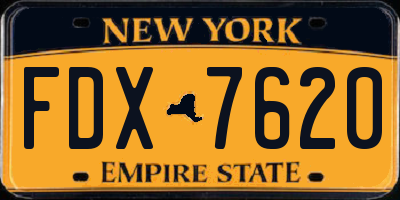 NY license plate FDX7620