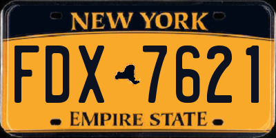 NY license plate FDX7621