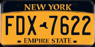 NY license plate FDX7622