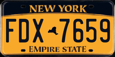 NY license plate FDX7659