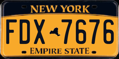 NY license plate FDX7676
