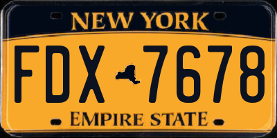 NY license plate FDX7678