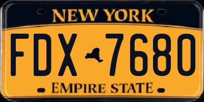 NY license plate FDX7680