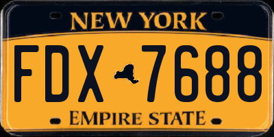 NY license plate FDX7688