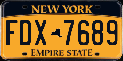NY license plate FDX7689