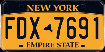 NY license plate FDX7691