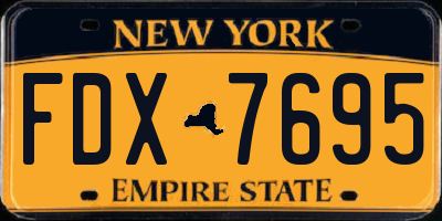 NY license plate FDX7695