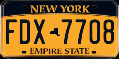 NY license plate FDX7708