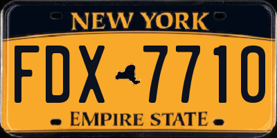 NY license plate FDX7710