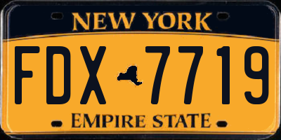 NY license plate FDX7719