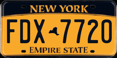 NY license plate FDX7720