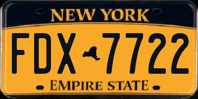 NY license plate FDX7722