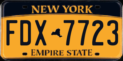NY license plate FDX7723