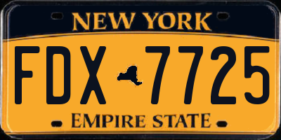 NY license plate FDX7725