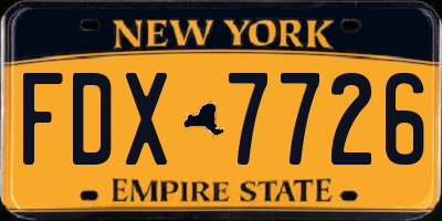 NY license plate FDX7726