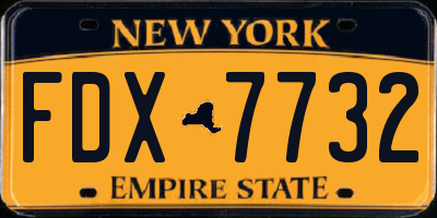 NY license plate FDX7732