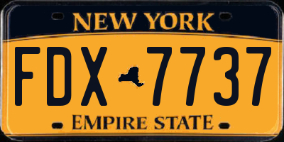 NY license plate FDX7737