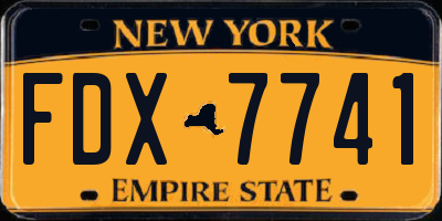 NY license plate FDX7741