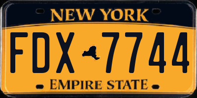 NY license plate FDX7744