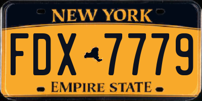 NY license plate FDX7779
