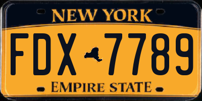 NY license plate FDX7789