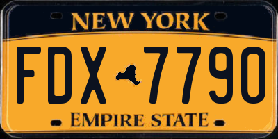 NY license plate FDX7790