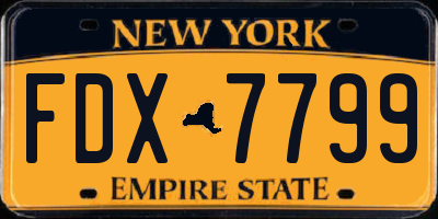 NY license plate FDX7799
