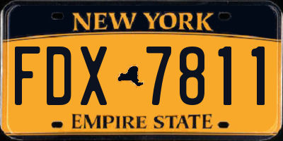NY license plate FDX7811