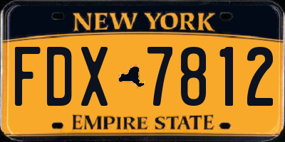 NY license plate FDX7812