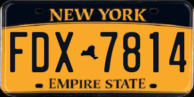 NY license plate FDX7814