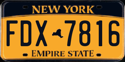 NY license plate FDX7816