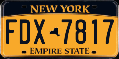 NY license plate FDX7817