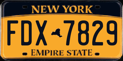 NY license plate FDX7829