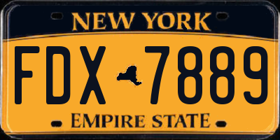 NY license plate FDX7889