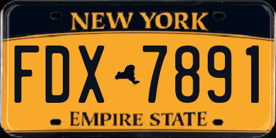 NY license plate FDX7891
