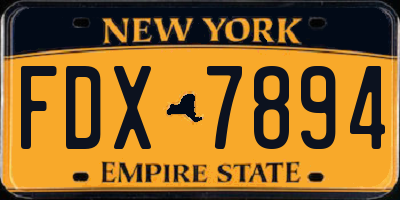 NY license plate FDX7894