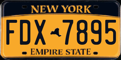 NY license plate FDX7895
