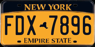 NY license plate FDX7896