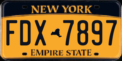 NY license plate FDX7897