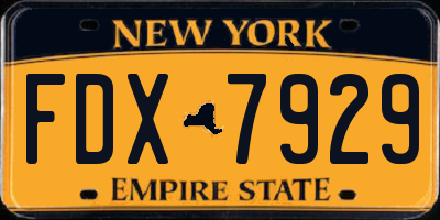 NY license plate FDX7929
