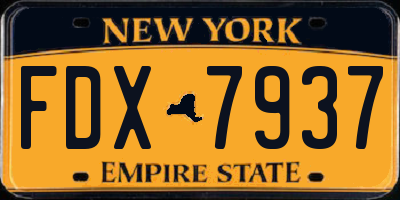 NY license plate FDX7937