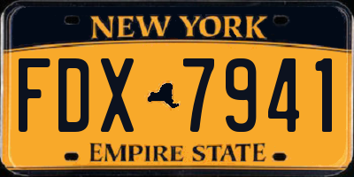 NY license plate FDX7941