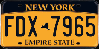 NY license plate FDX7965