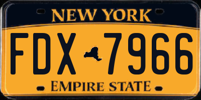 NY license plate FDX7966