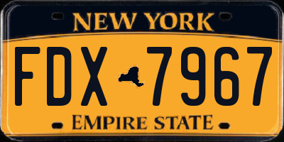 NY license plate FDX7967